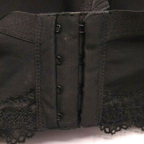 NEW Cacique Lane Bryant Womens Bra Smooth Satin Full Coverage Lace 46DDD Black - Picture 3 of 10